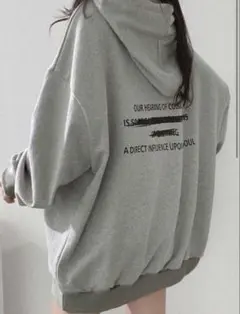 【SHEIN】グレー パーカー プリント