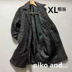 【防寒対策】ニコアンド ドロップショルダー チェック柄 ビッグシルエット