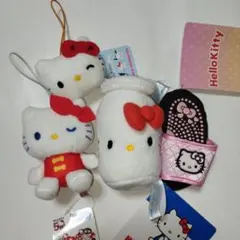 ハローキティ 50周年 牛乳瓶 フェイスマスコット XOXOギャル　４点