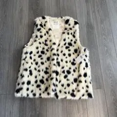 新品タグ付きロデオクラウンズワイドボウルヒョウ柄ファーベストサイズフリー