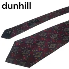 dunhill シルク100% ネクタイ ジャガード ボタニカル クラシック柄