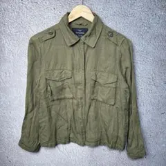 GREEN LABEL RELAXING ミリタリーシャツ 長袖 麻混