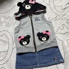 ミキハウスダブルビー♡トレーナーパーカー　デニムスカート♡90