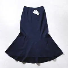 タグ付き✨PLST ワッシャーツイルマーメイドスカート ロング丈 ネイビー M