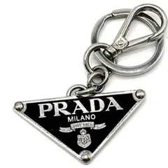 【現行品・極上美品✨】PRADA プラダ メタル キーリング トライアングルロゴ