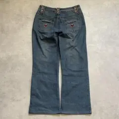 00s vintage　ブーツカットデニム　フレア　刺繍 ボヘミアン y2k