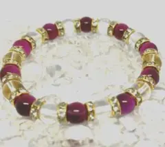 愛と癒し♡ピンクタイガーアイ&水晶8mmパワーストーンブレスレット