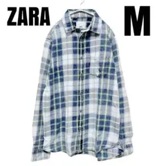 ZARA ザラ メンズ シャツ チェック柄 長袖 トップス M