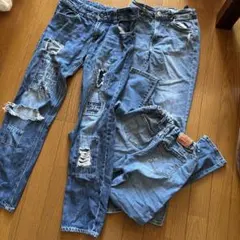 ダメージデニム　ziddy Levi's 3本　リメイク用　素材用