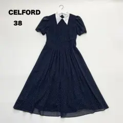 CELFORD ドットフレンチスリーブ ワンピース 36 - メルカリ