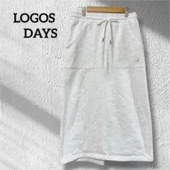 【LOGOS DAYS】 裏起毛 スウェット ロング スカート M ホワイト系