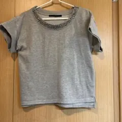 YEVS ビジューほしー付き半袖カットソー グレーのサムネイル