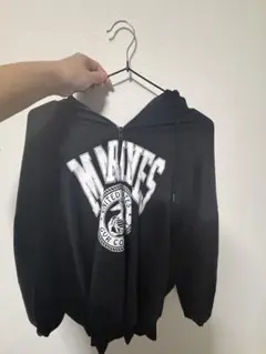 MARINES フード付きパーカー 黒