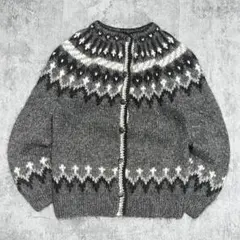 ニットカーディガン　ノルディックニット　セーター　ヴィンテージ