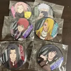 NARUTO疾風伝 缶バッジ サスケ、イタチ、カカシ、サソリ、デイダラ、サクラ