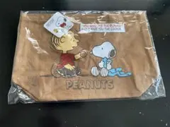未開封　スヌーピー　コットンランチトート　ミニトートバッグ　ブラウン