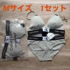 【新品M】Calvin Klein ブラジャーショーツセット グレーのサムネイル