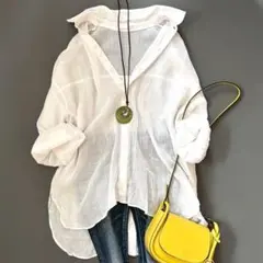 極美品♪ コラージュ ガリャルダガランテ ラミーギャザーシャツ リネン ゆったり