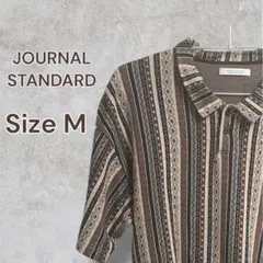 JOURNAL STANDARD 総柄ポロシャツ M ジャガード調 半袖のサムネイル