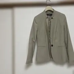 ZARA BASIC ノーカラージャケット ベージュ 日本サイズ 36