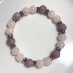 【No.23】天然石ブレスレット ピンク パープル