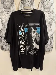 2PAC ポエティックジャスティス Tシャツ ラップティー黒のサムネイル