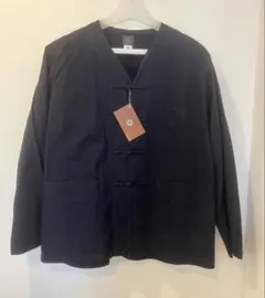 POST OVERALLS ノーカラージャケット POST 44 DV 総柄L POST OVERALLS (ポストオーバーオールズ) POST44 DV -nylon