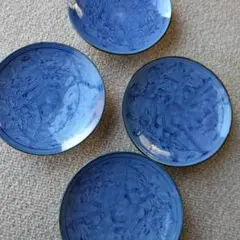 青色の小皿陶器8枚セット