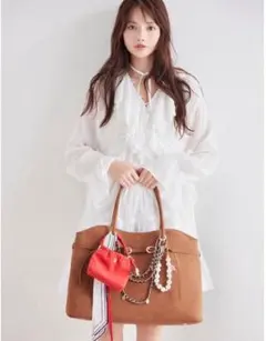 【本日削除】SNIDEL コットンライクラッフルカラーチュニック