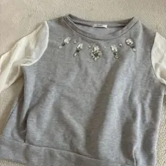 ほぼ未使用美品♡MURUA ビジュー刺繍 グレー トレーナーのサムネイル