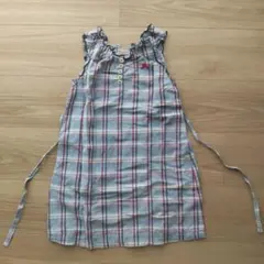 miki HOUSE チェック柄 ノースリーブワンピース 120