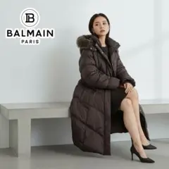 バルマン BALMAIN ダウンコート ジャケット ブルーフォックスファー 美品