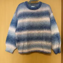 【ハニーズ 】honeysセーター Lサイズ 青・ピンクストライプ