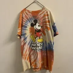 ミッキー　ディズニー　タイダイ柄 半袖Tシャツ メンズs レディースL