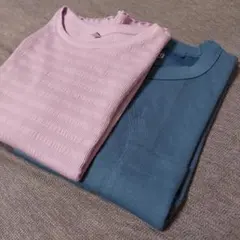 UNIQLO Tシャツ 140サイズ 青 ピンク セット