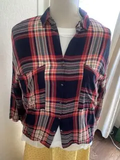 ZARA チェック柄長袖シャツ