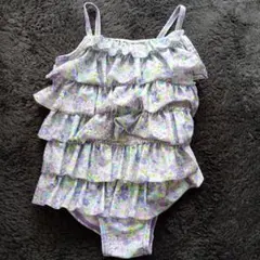 petit main 花柄フリル水着 100