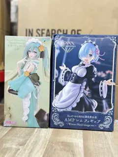 【箱いたみ分お値引可】AMP レム メイド 、フリュー初音ミク 抹茶パフェはっか