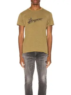 極美品 サンローランパリ 19AW ロゴ ボーダー Tシャツ XL フランス製のサムネイル