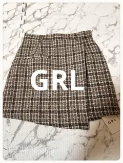 ☘️P1☘新品インパン・GRLツイードラップデザインスカート[at1044] M