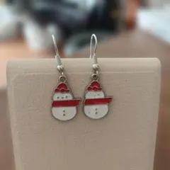 雪だるまモチーフ フックピアス クリスマス