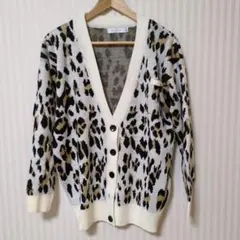 ヒョウ柄長袖カーディガン