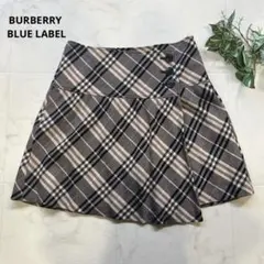 美品　BURBERRY BLUE LABEL ノバチェック　ウール巻きスカート