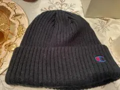 チャンピオン　ブラック　ニット帽