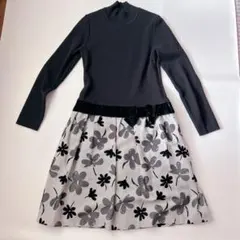 o*e様 ギャラリービスコンティ　ドッキングワンピース　ブラック　ベロア　リボン