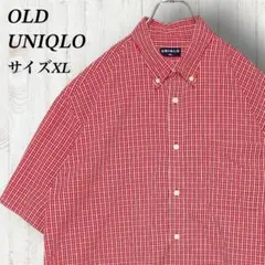 OLD UNIQLO　BD半袖シャツ　ギンガムチェック柄　90s 紺タグ