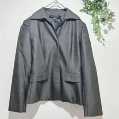 【ミッシェルクラン】 グレー ジャケット サイズ40 通勤　光沢感あり