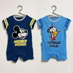 ディズニー ベビー服 70 男の子 ロンパース 2枚 ドナルド キャラクター 訳