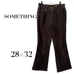 サムシング コーデュロイフレアパンツ 茶 28×32 カジュアル　秋冬　脚長