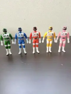 S338 超電子バイオマン　ソフビ5体セット　１９８４年バンダイ